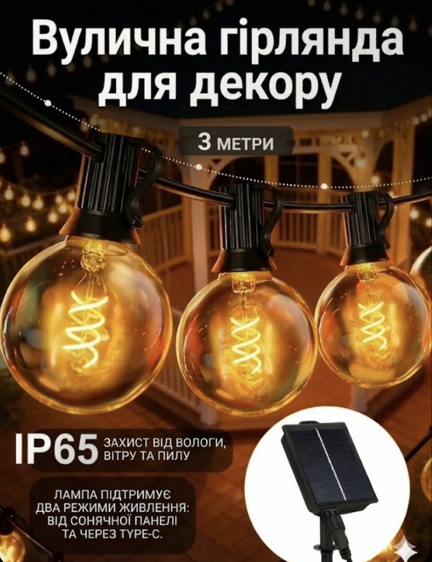 Ретро гірлянда 3м"
